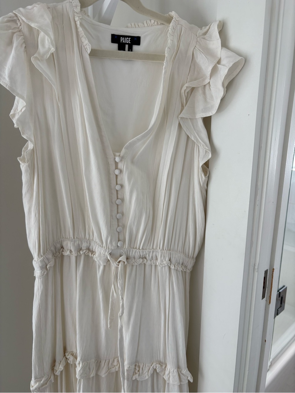 PAIGE Ivory Ruffle-Tier Maxi Dress - Picture 2 of 2